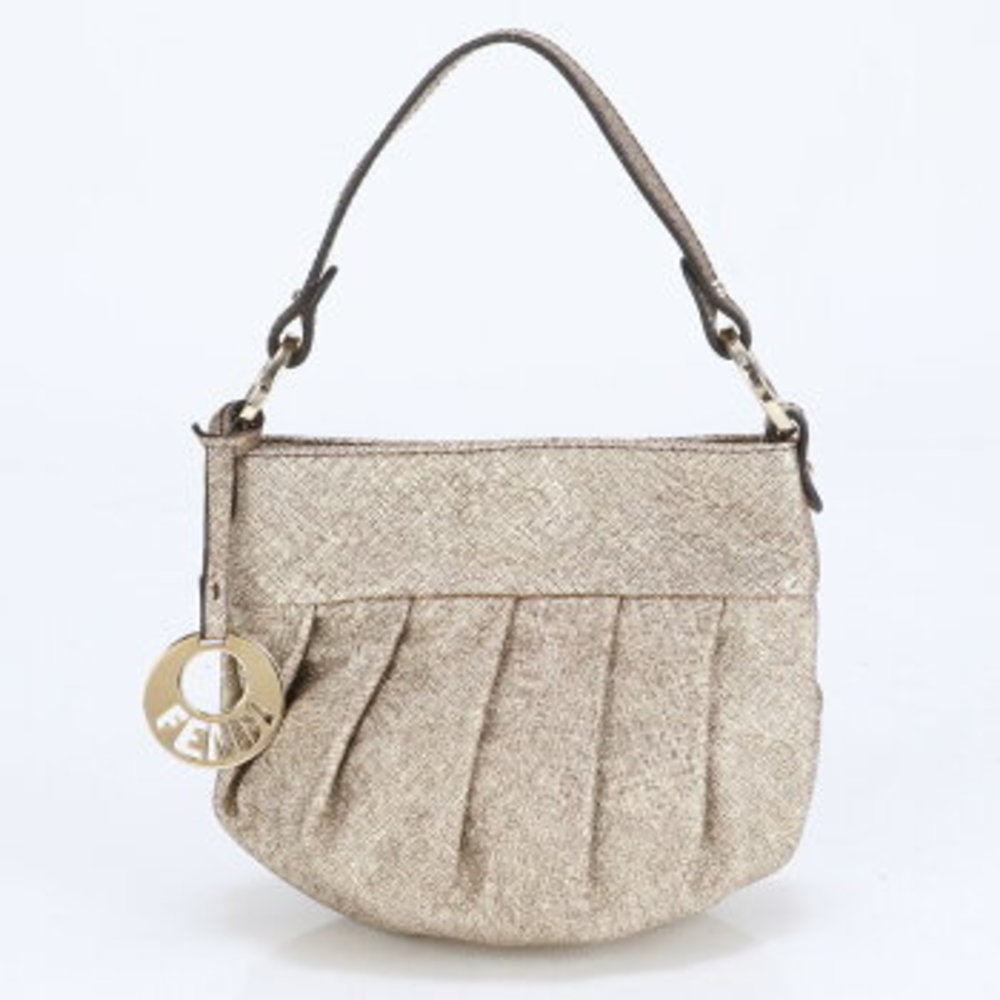 Fendi leather Shoulder Bag hologram gold